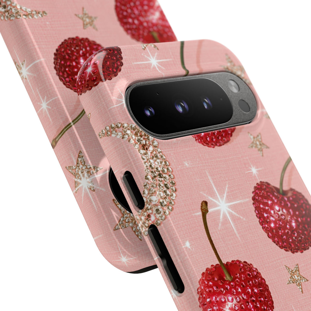 Bedazzled Ruby Cherries · Tough Phone Case for Pixel ·  Pink