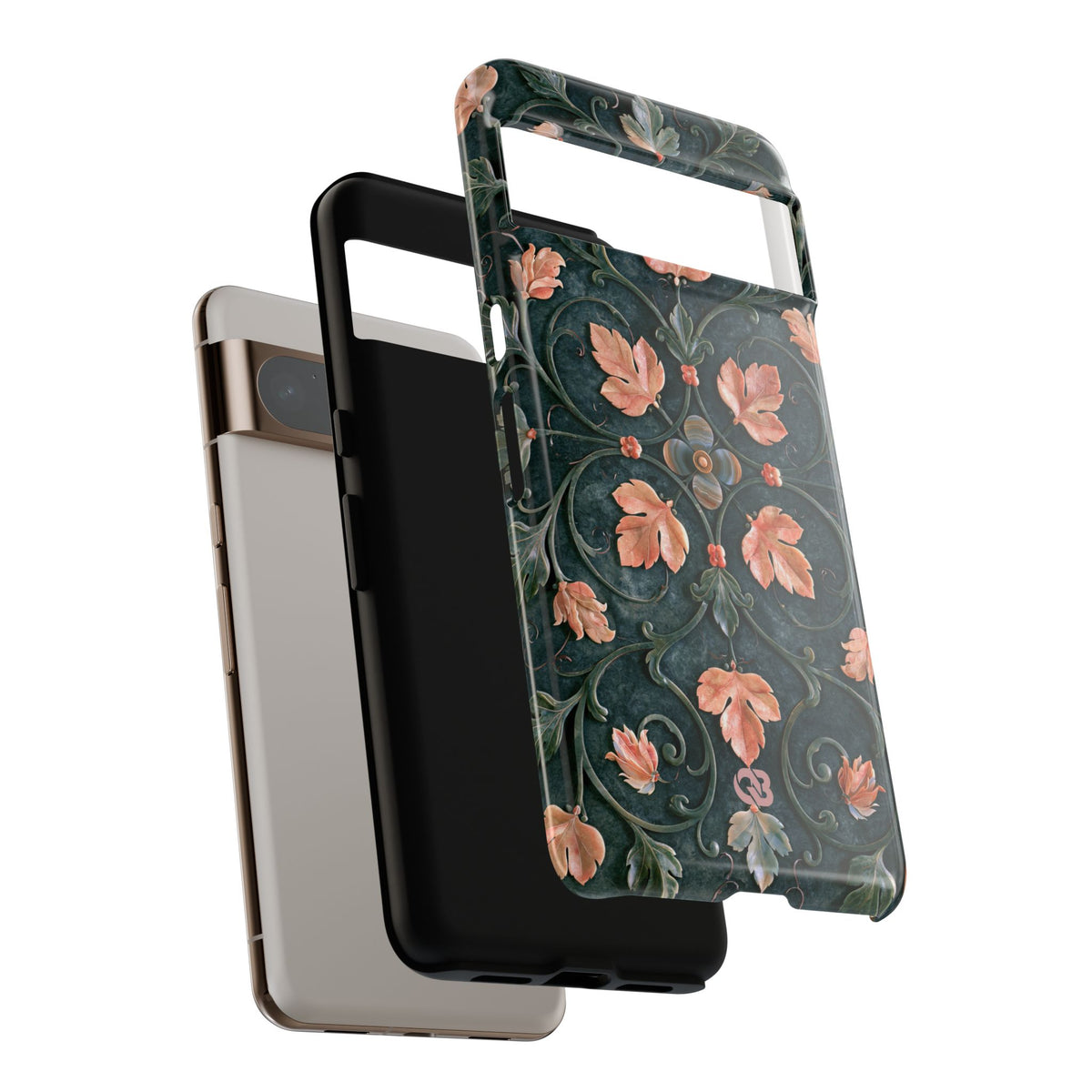 Florentine Rose Arabesque · Tough Phone Case for Pixel ·  Green