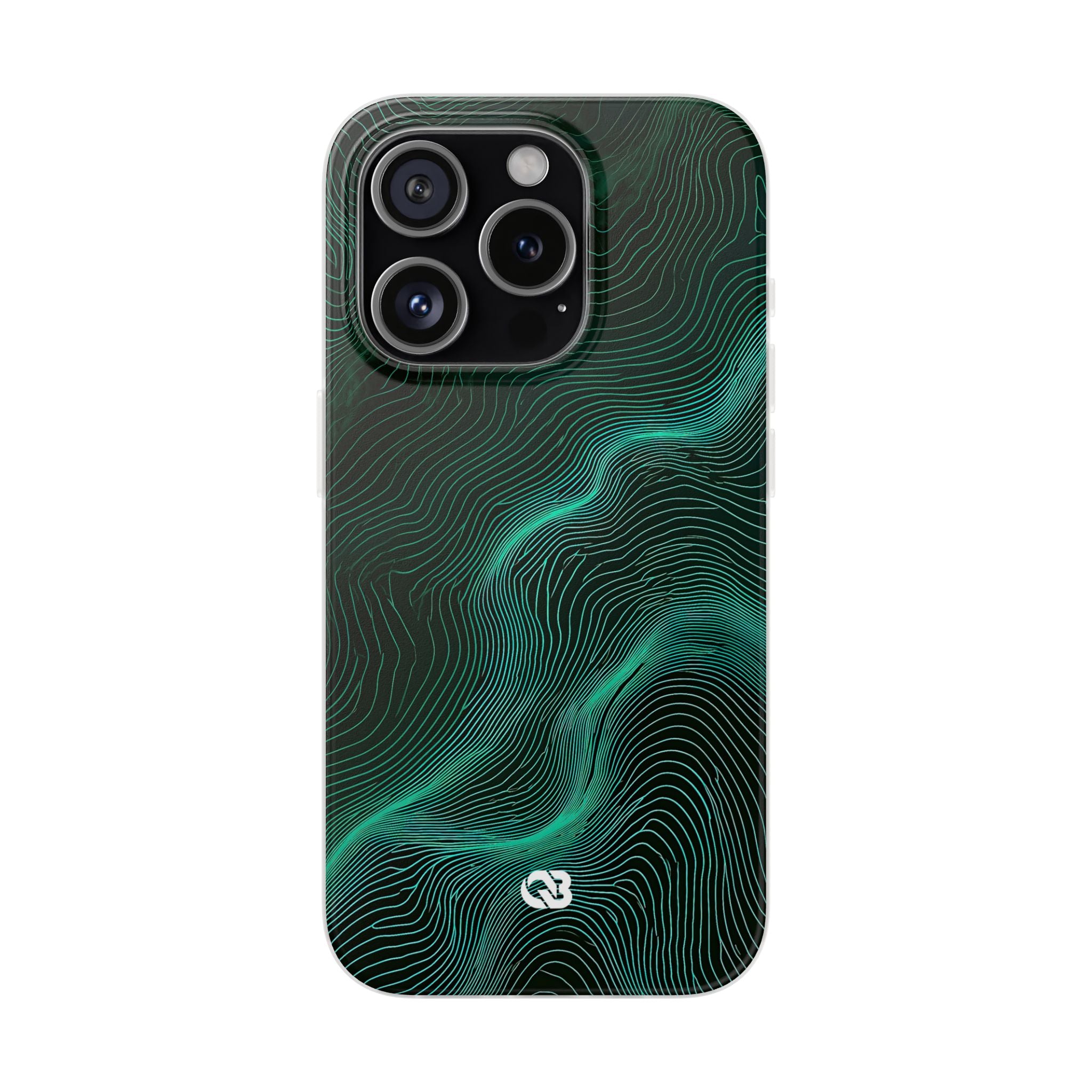 Teal Lite Phone Case for iPhone - Neon Jade Contour