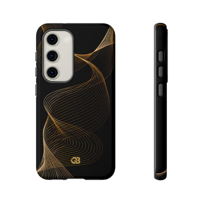 Golden Contour Flow · Tough Phone Case for Samsung · Black