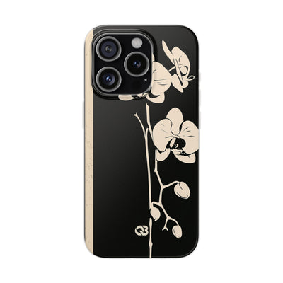 Black Lite Phone Case for iPhone - Obsidian Bone Orchid