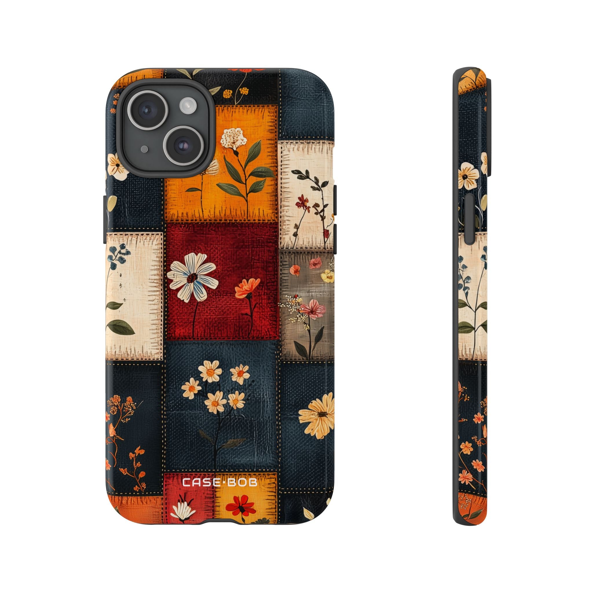 Patchwork Blooms iPhone 15 Plus Case - Tough