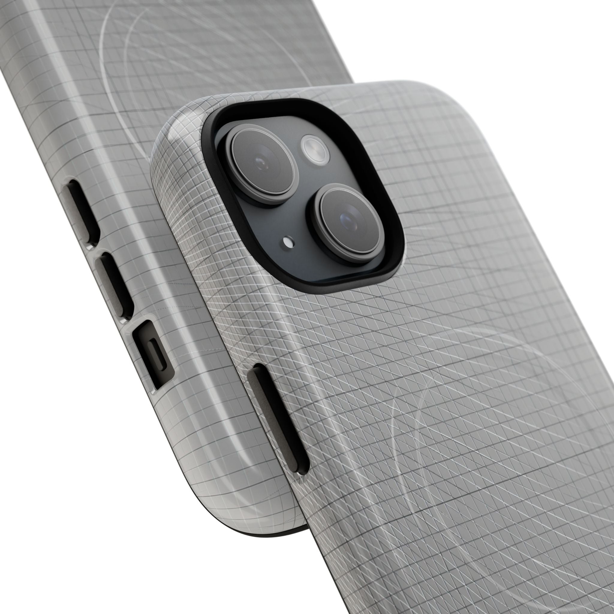 Grey Tough 2.0 Magsafe Phone Case for iPhone - Chrome Mesh Warp