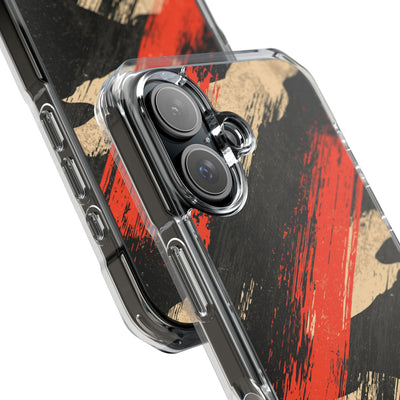 Urban Slash Camo · Clear Impact Magnetic Phone Case for iPhone · Black