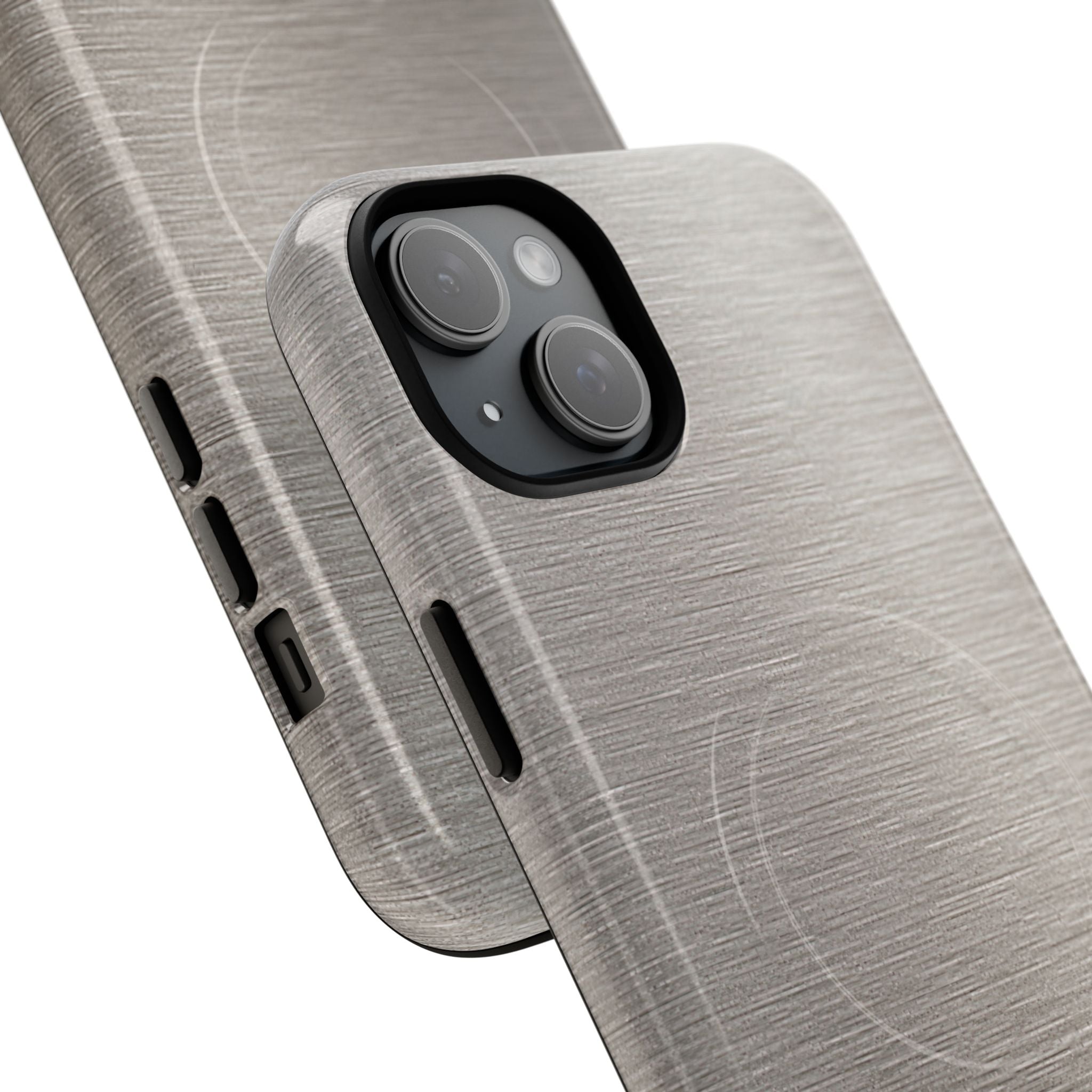 Grey Tough 2.0 Magsafe Phone Case for iPhone - Brushed Nickel Linen