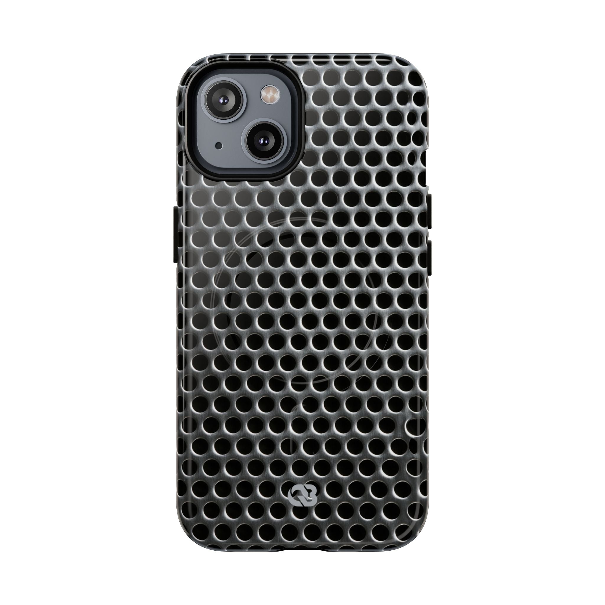 Silver Tough 2.0 Magsafe Phone Case for iPhone - Brutalist Steel Mesh