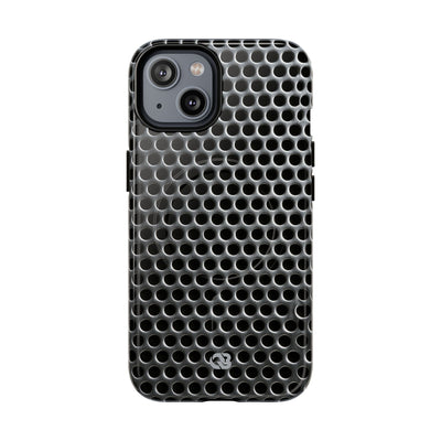 Silver Tough 2.0 Magsafe Phone Case for iPhone - Brutalist Steel Mesh