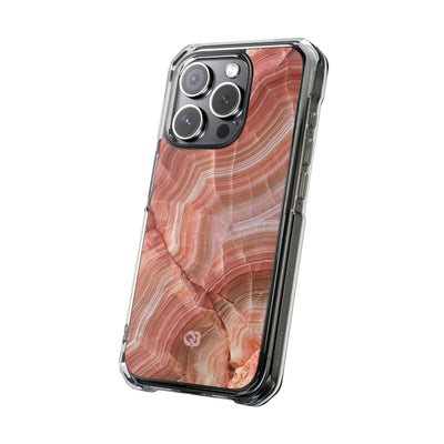 Blushing Rose Strata · Clear Impact Magnetic Phone Case for iPhone · Pink