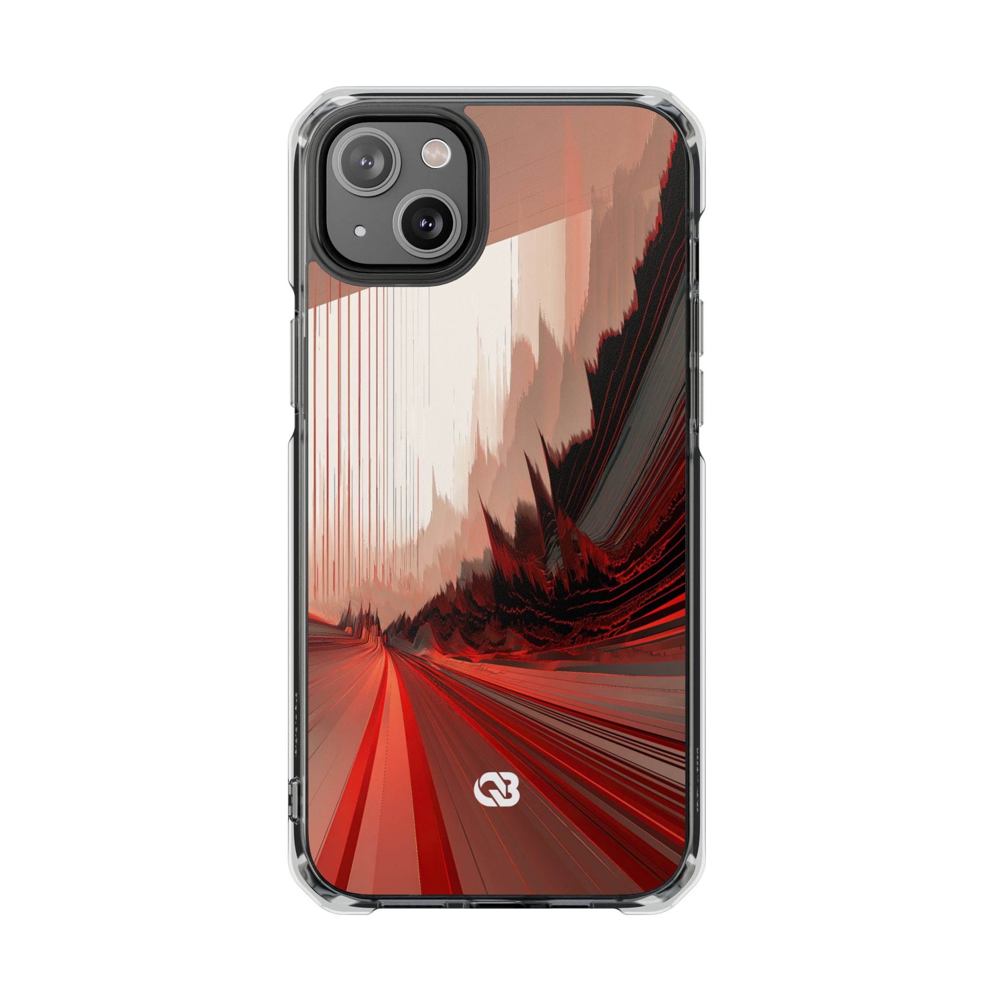 Red Impact MagSafe Phone Case for iPhone - Crimson Pulse Horizon