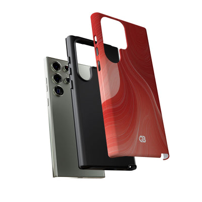 Red Tough Phone Case for Samsung - Crimson Silk Strands