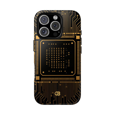 Gold Tough Phone Case for iPhone - Cyber Gold Processor