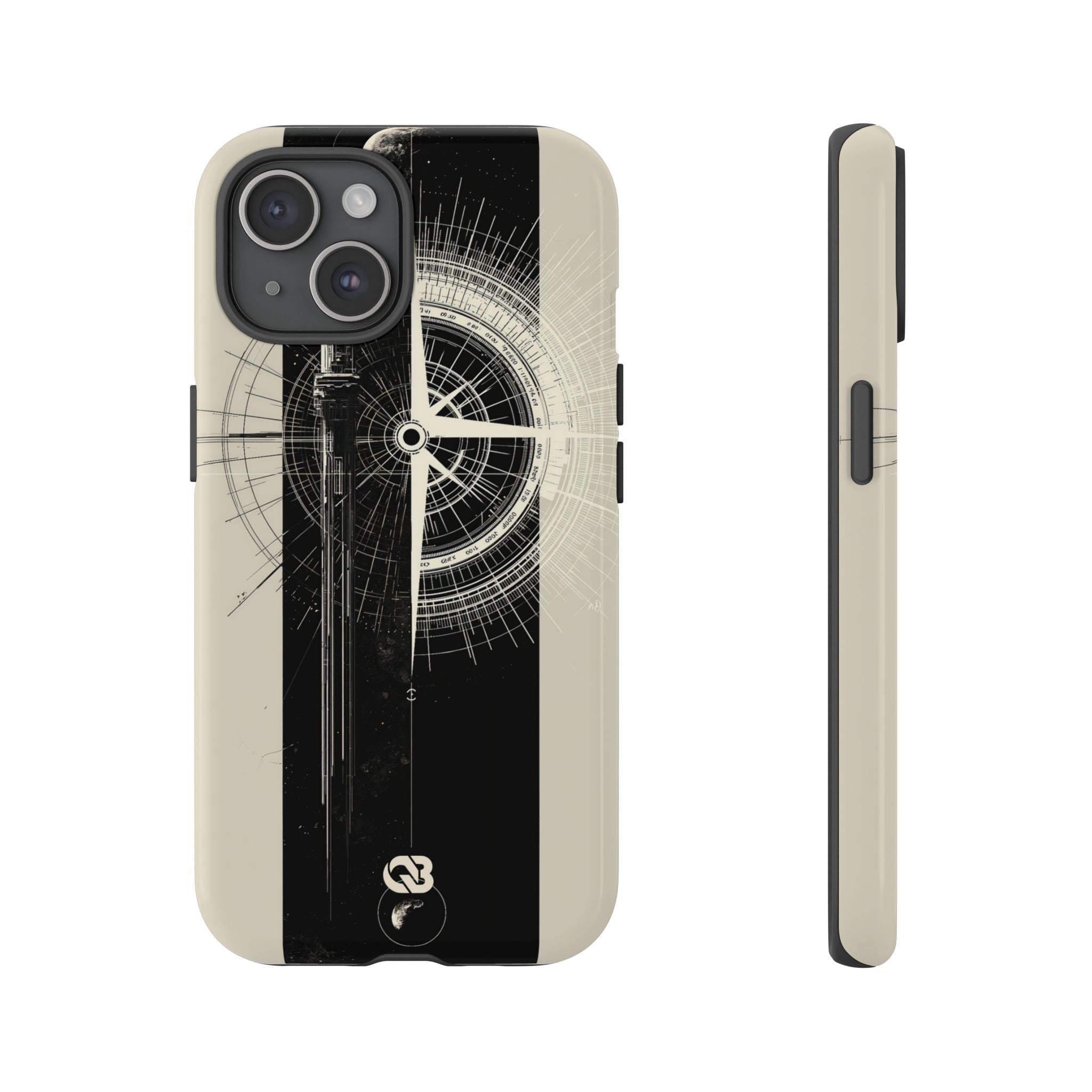 Beige Tough Phone Case for iPhone - Zenith Vector Spire