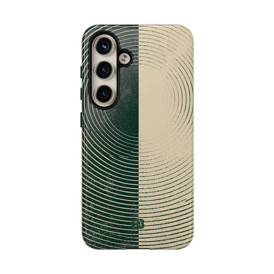Green Tough Phone Case for Samsung - Evergreen Split Grain