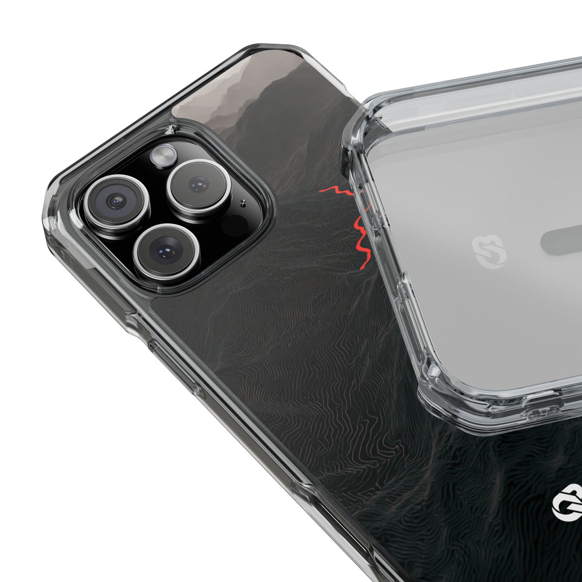 Crimson Ridge Pass · Clear Impact Magnetic Phone Case for iPhone ·  Black