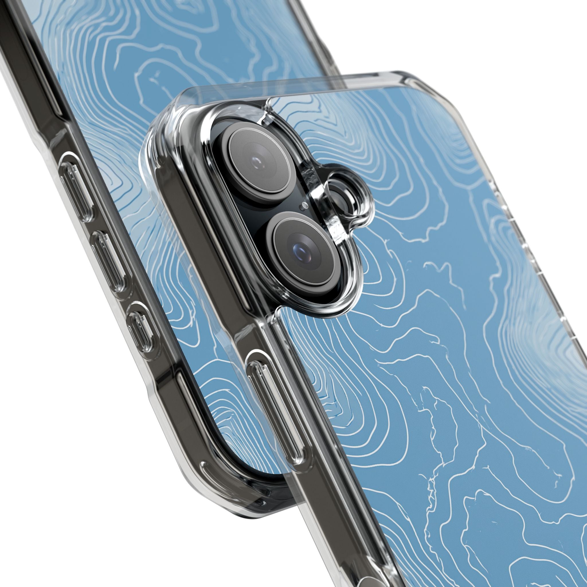 Blue Impact MagSafe Phone Case for iPhone - Glacial Ridge Topo