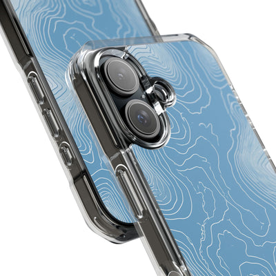 Blue Impact MagSafe Phone Case for iPhone - Glacial Ridge Topo