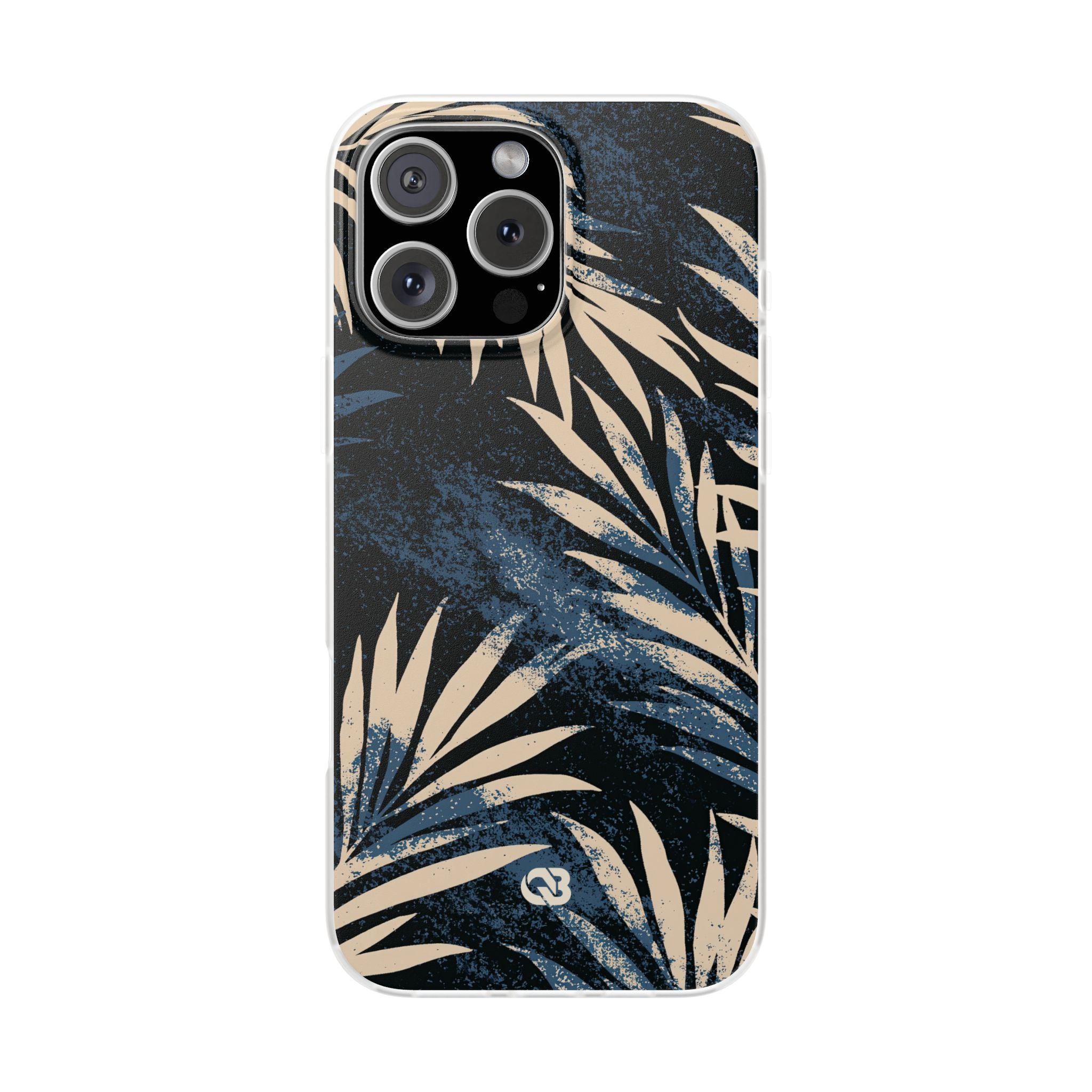Blue Lite Phone Case for iPhone - Midnight Indigo Palm