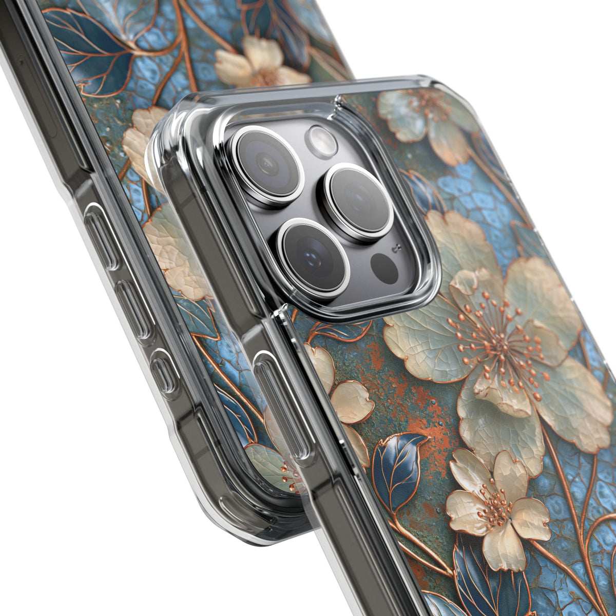 Gilded Blossom Reverie · Clear Impact Magnetic Phone Case for iPhone · Teal