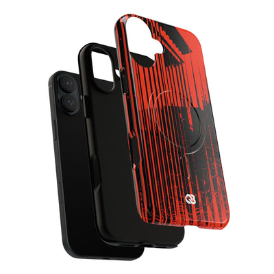 Red Tough 2.0 Magsafe Phone Case for iPhone - Crimson Brutalist Distortion