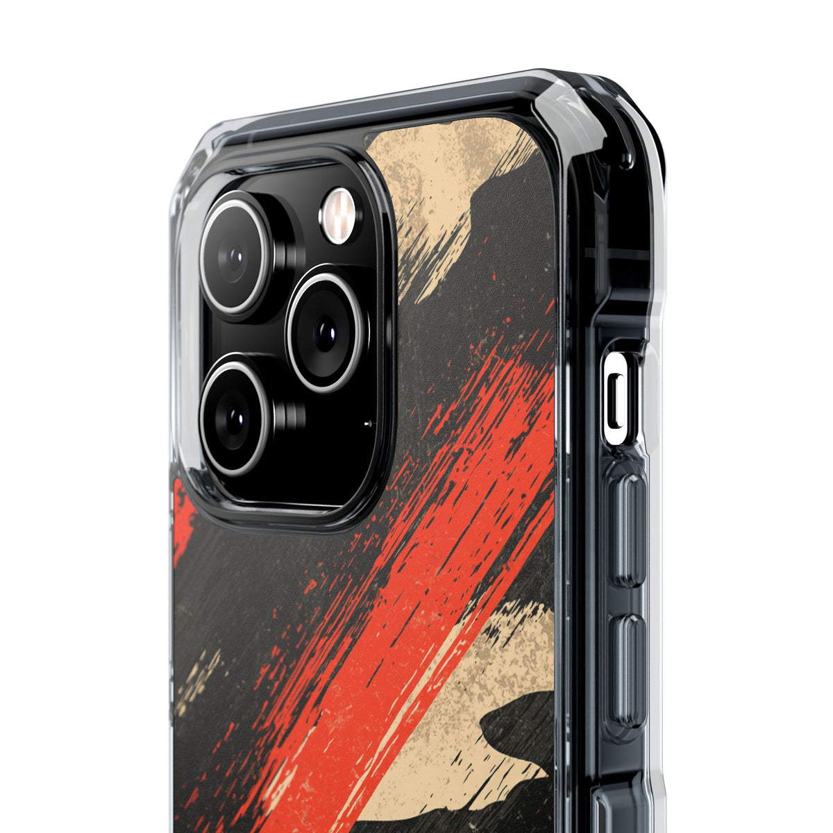 Urban Slash Camo · Clear Impact Magnetic Phone Case for iPhone · Black