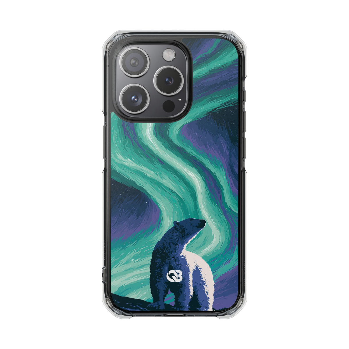 Arctic Aurora Bear · Clear Impact Magnetic Phone Case for iPhone · Teal
