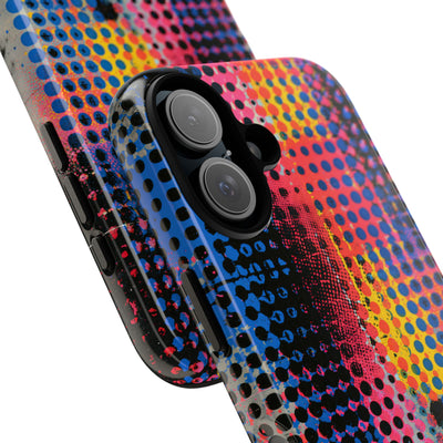 Chromatic Halftone Grid · Tough Phone Case for iPhone · Blue