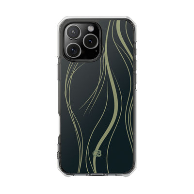 Green Impact MagSafe Phone Case for iPhone - Obsidian Sage Flow