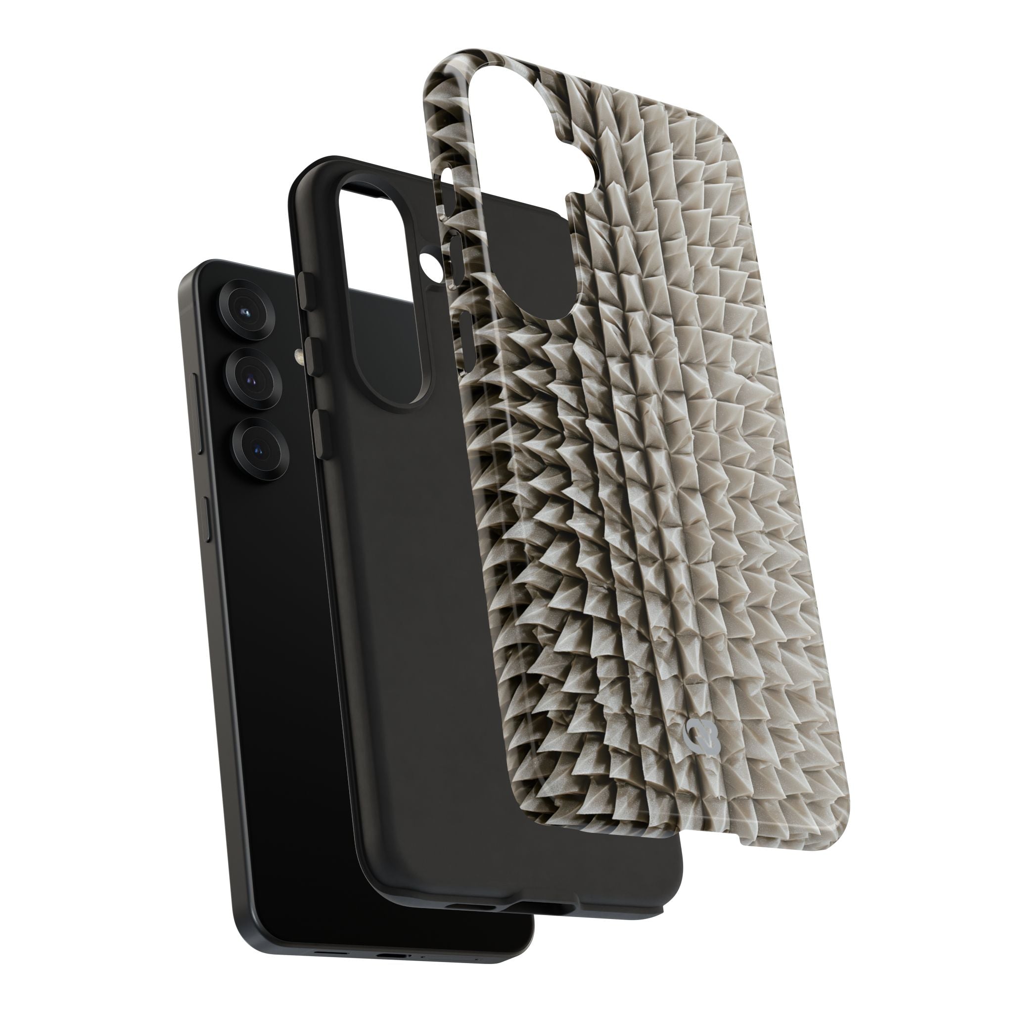 Beige Tough Phone Case for Samsung - Bone Spiked Grid