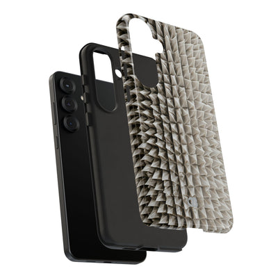 Beige Tough Phone Case for Samsung - Bone Spiked Grid