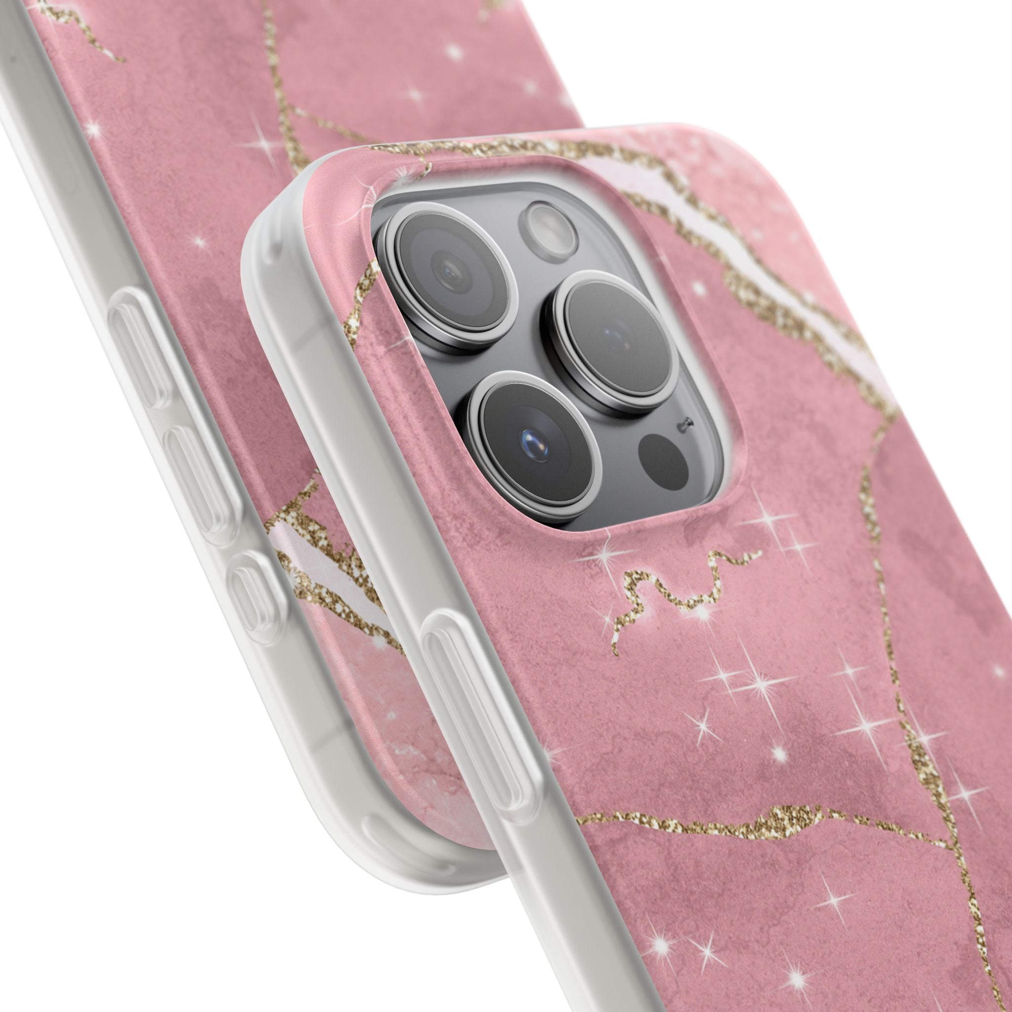 Rose Sparkle Marble · Soft Coque de téléphone pour iPhone
