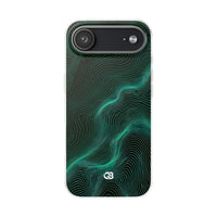 Teal Lite Phone Case for iPhone - Neon Jade Contour