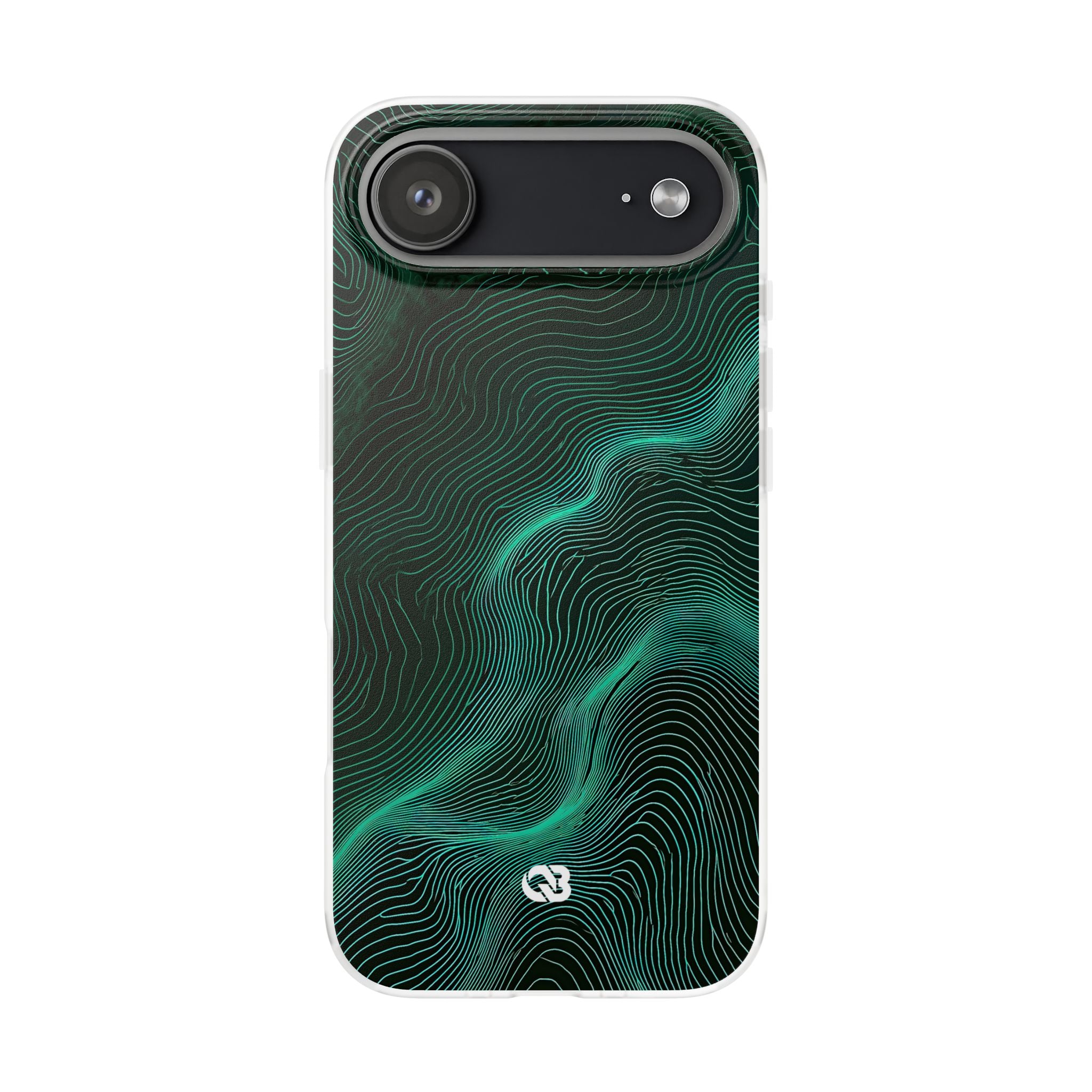 Teal Lite Phone Case for iPhone - Neon Jade Contour
