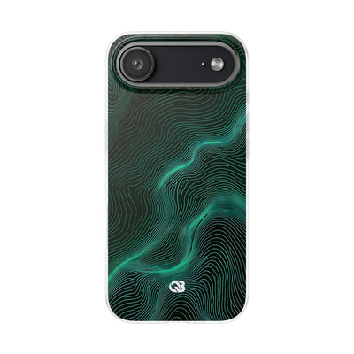 Teal Lite Phone Case for iPhone - Neon Jade Contour