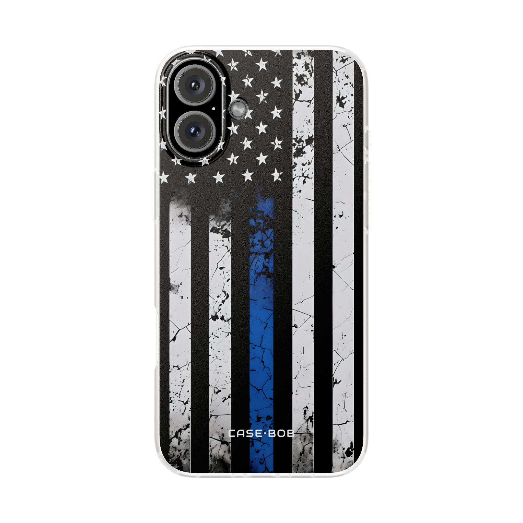 Blau gestreifte Flagge iPhone 16 Plus Case - Soft