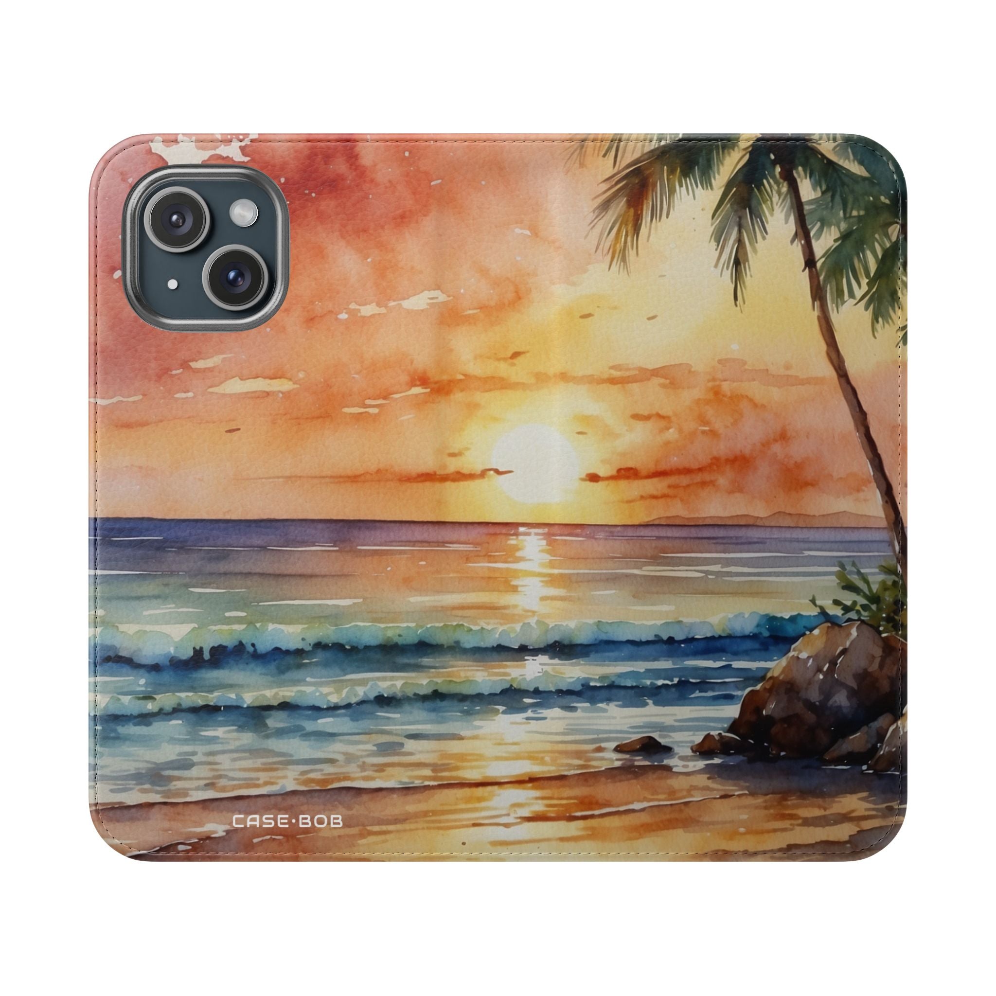 Golden Palm Sunset - iPhone 15 Case - Wallet