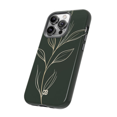 Minimal Botanical Stem · Tough Phone Case for iPhone · Green