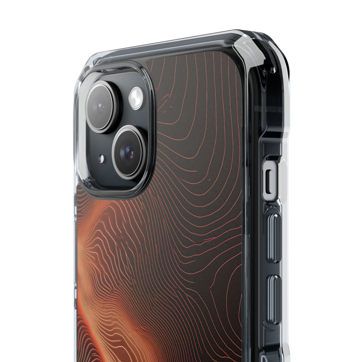 Caldera Ridge · Clear Impact Magnetic Phone Case for iPhone · Orange