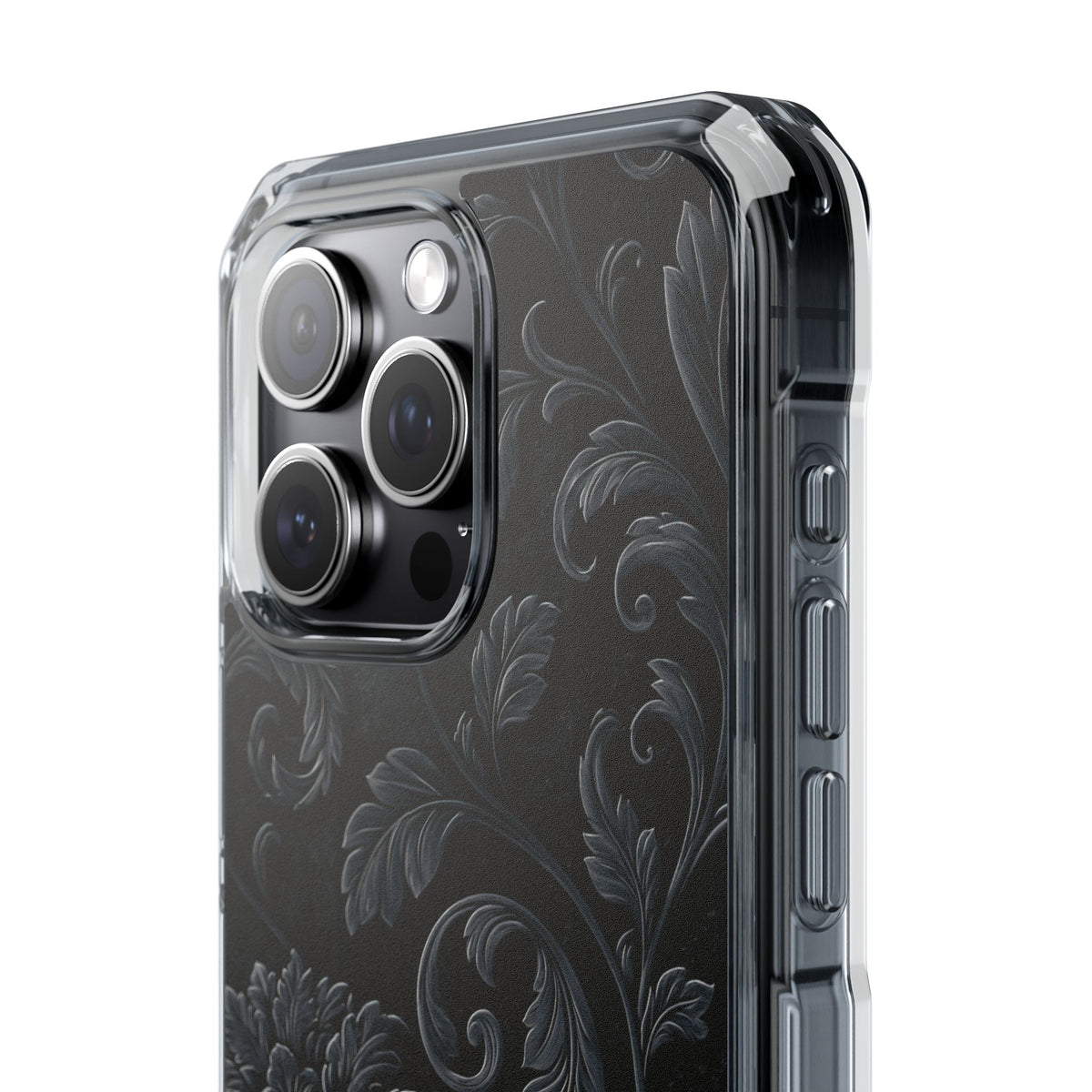 Obsidian Damask · Clear Impact Magnetic Phone Case for iPhone ·  Black