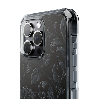 Obsidian Damask · Clear Impact Magnetic Phone Case for iPhone ·  Black