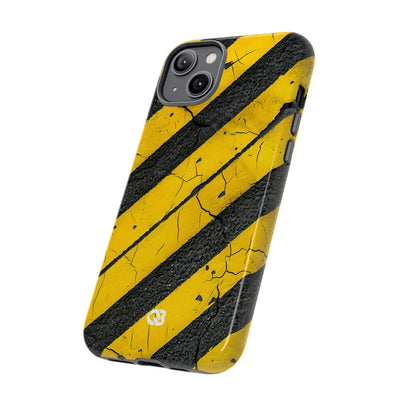 Cracked Hazard Stripes · Tough Phone Case for iPhone