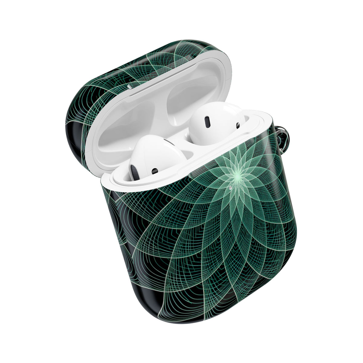 Verdant Harmonic Bloom · Hard Case for AirPods & AirPods Pro · Black