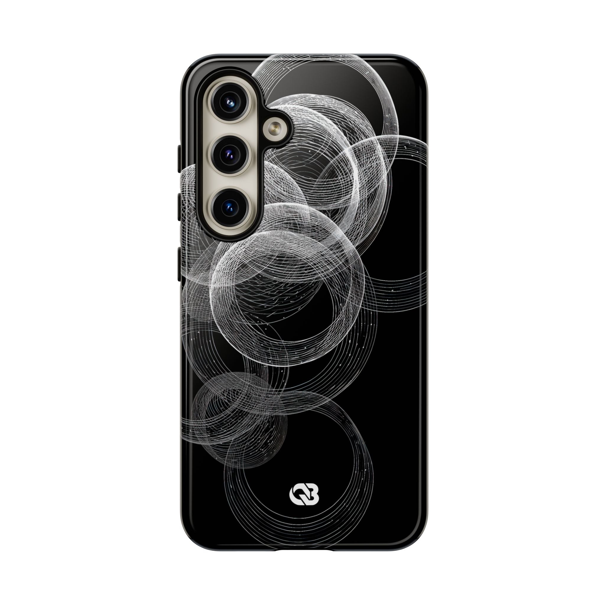 Black Tough Phone Case for Samsung - Kinetic Wireframe Orbit