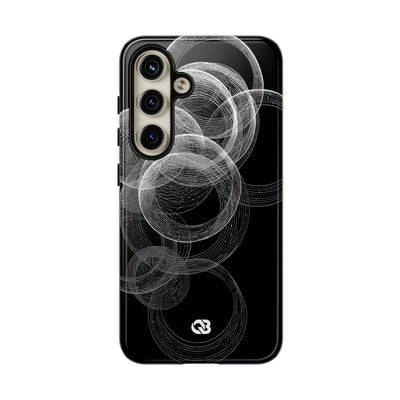 Black Tough Phone Case for Samsung - Kinetic Wireframe Orbit