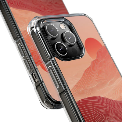 Red Impact MagSafe Phone Case for iPhone - Crimson Ridge Lines