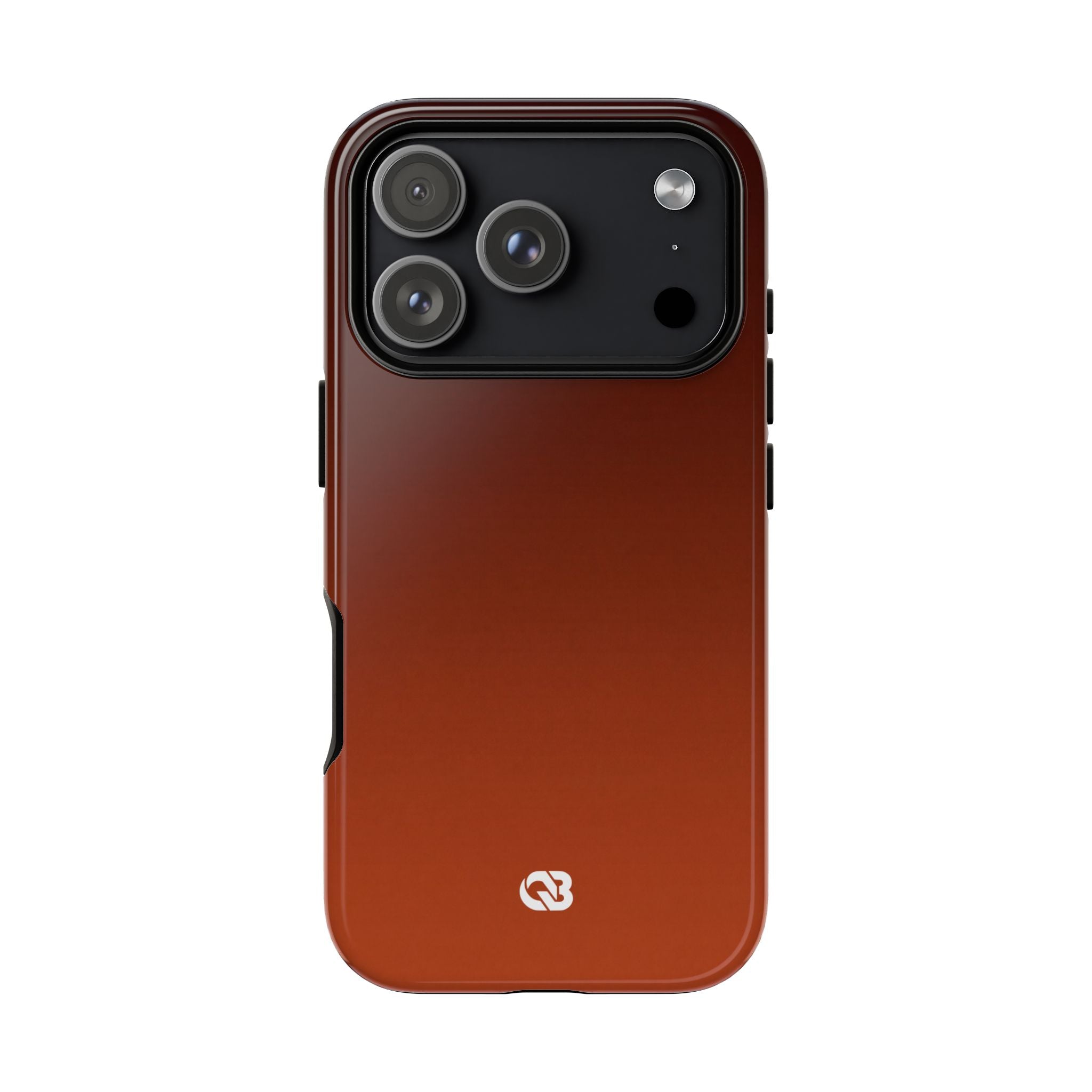 Orange Tough Phone Case for iPhone - Obsidian Ember Fade