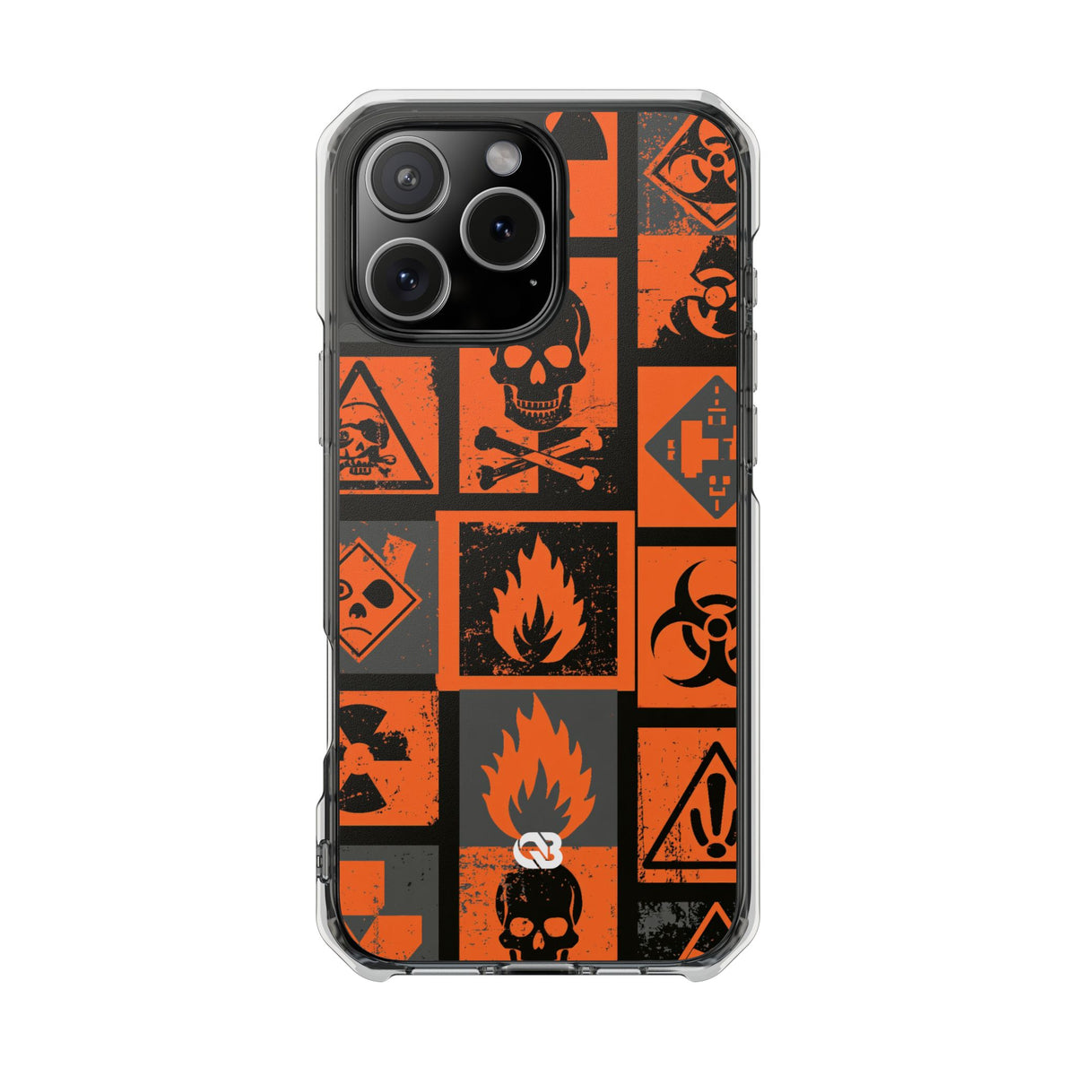 Urban Hazard · Clear Impact Magnetic Phone Case for iPhone · Orange
