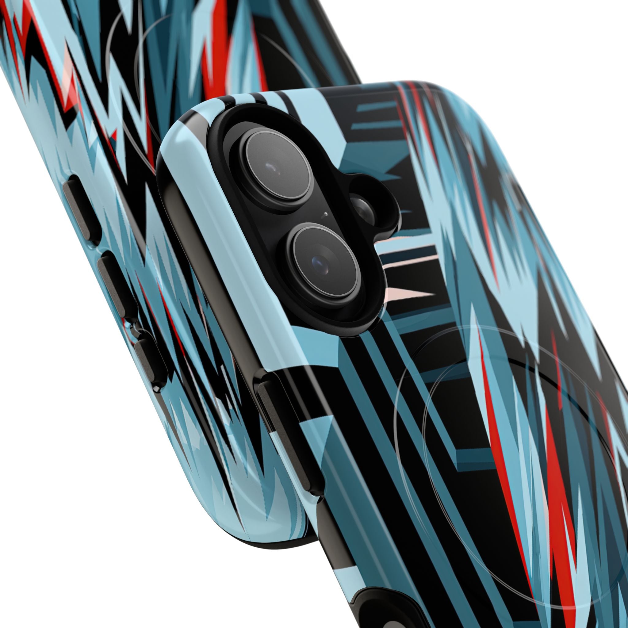 Blue Tough 2.0 Magsafe Phone Case for iPhone - Glitch Peak Cyan