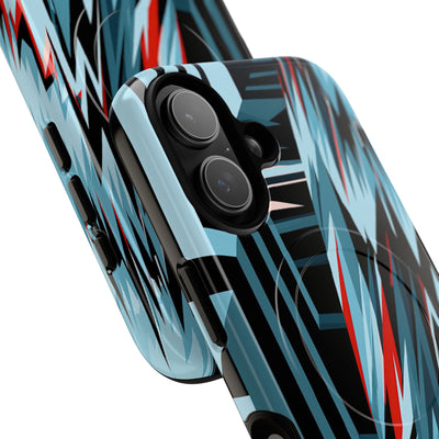 Blue Tough 2.0 Magsafe Phone Case for iPhone - Glitch Peak Cyan
