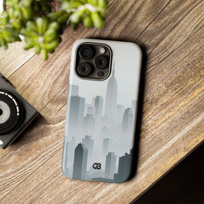 Grey Tough Phone Case for iPhone - Steel Mist Skyline