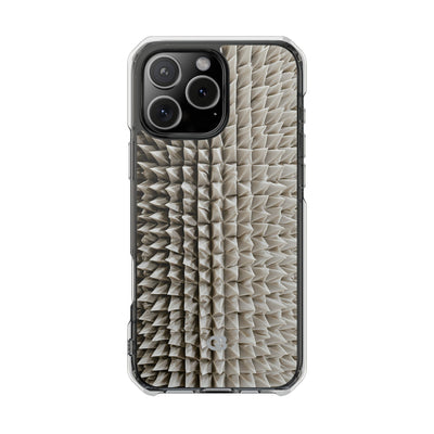 Beige Impact MagSafe Phone Case for iPhone - Bone Spiked Grid